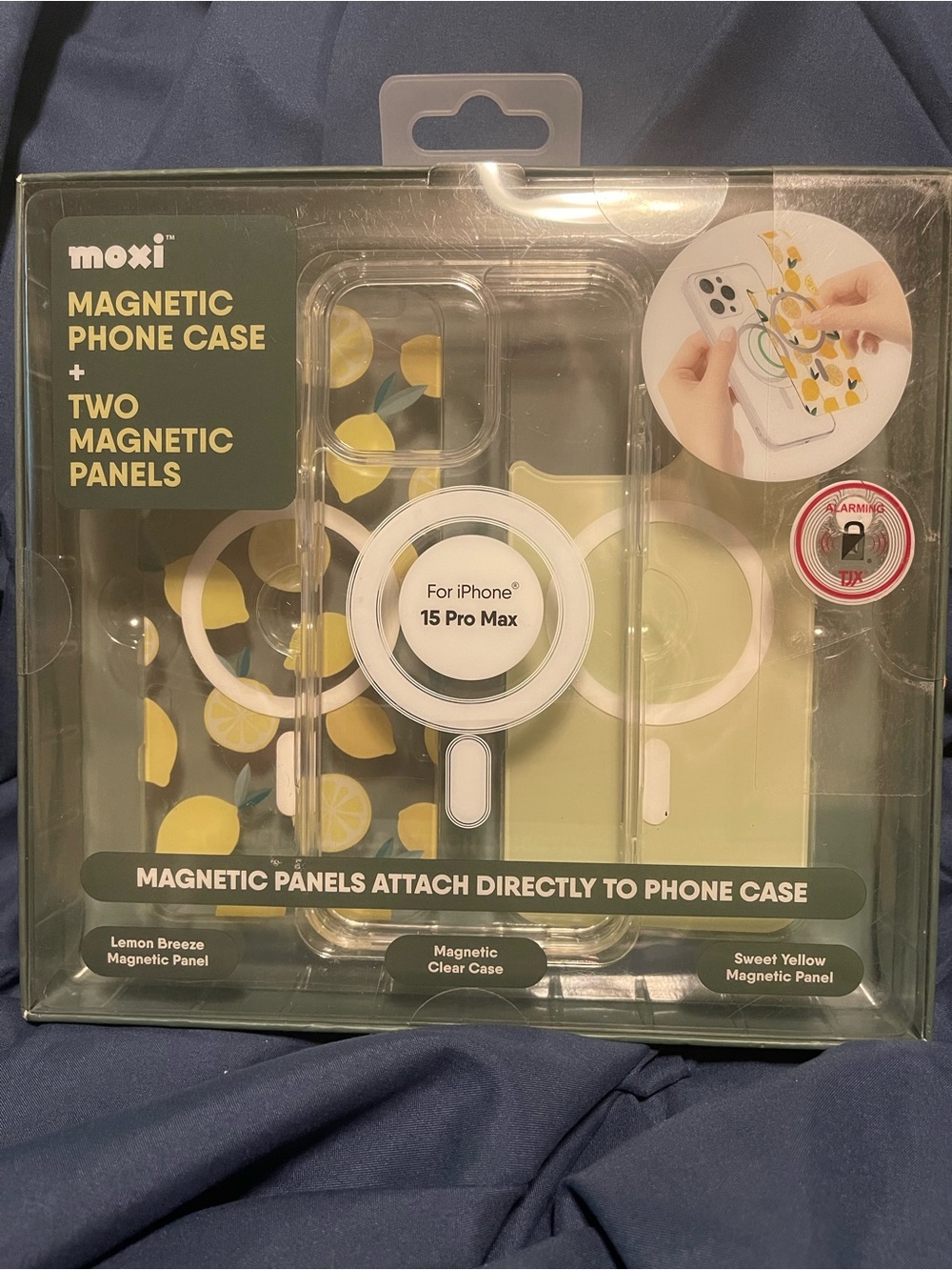 moxi Magnetic iPhone 15 Pro Max Case with Lemon Breeze & Sweet Yellow Panels